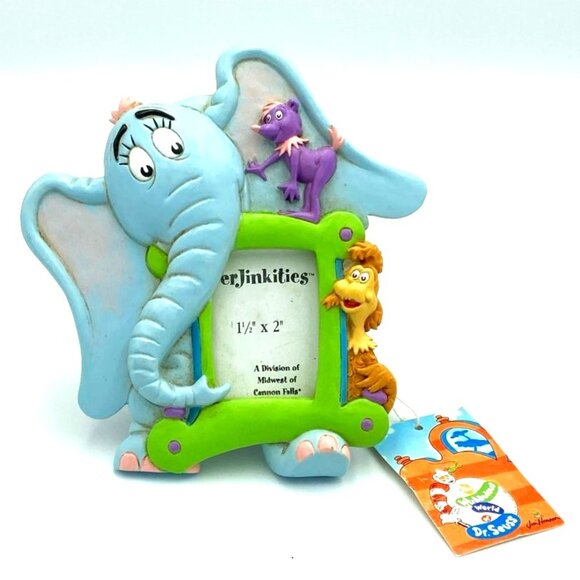 Vtg Perjinkities Dr. Seuss Picture Photo Frame Elephant & Other Creatures - Picture 1 of 7